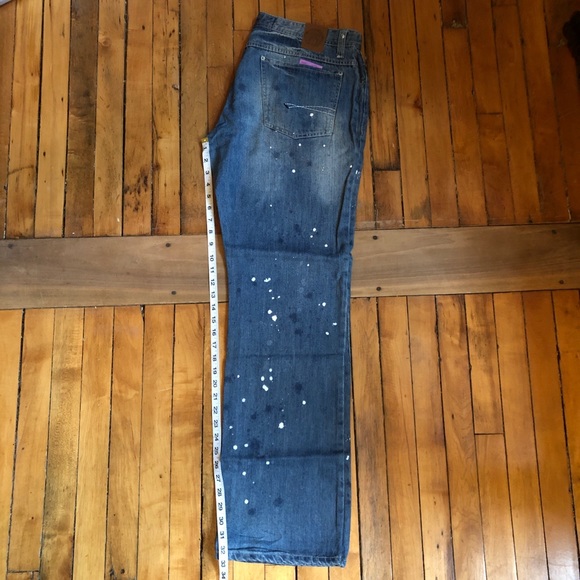 Born Fly, paint splatter blue Men's Jean size 36 - Picture 7 of 8